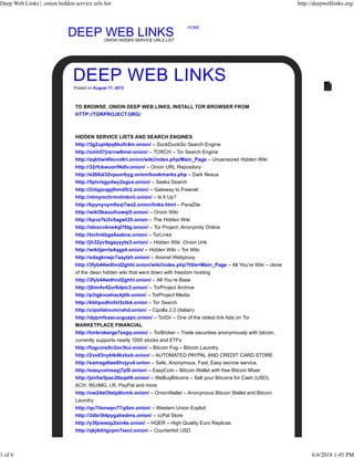 hidden wiki tor onion urls directories